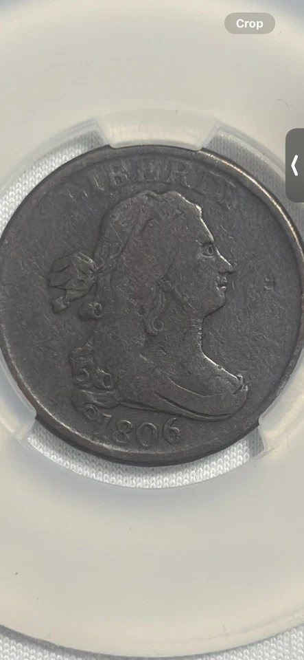 1806 Draped Bust Half Cent - Small 6 No Stems - Image 3 of 4