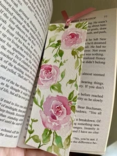 Original Watercolor Bookmark - “Garden Roses” - Floral Art - Gifts for Her -