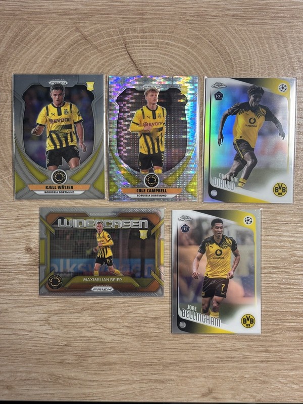 Borussia Dortmund 2025-26 Topps Chrome Panini Prizm Rookie RC Lot (5) Bellingham