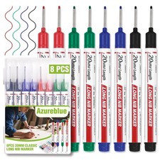 8pcs Long Nib Marker, Long Head Deep Hole Marker Pens, Waterproof Construction