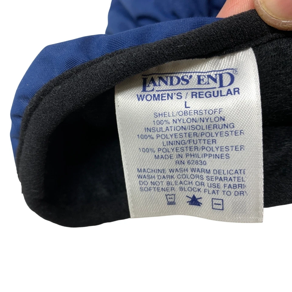 Guantes de esquí de invierno aislados Lands End para mujer talla grande azul negro  Foto 3 de 4