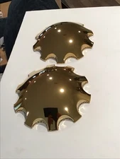 Set of 2 Alcoa Front Center Hub Cap 10-Lug ABS Gold Chrome 076000 Semi Tractor