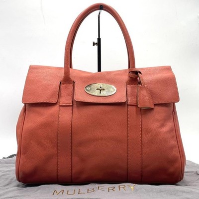 バッグ mulberry Bayswater Turn Lock leather bag Mulberry Bayswater Turnlock Tote Bag Leather Orange Women's Ships