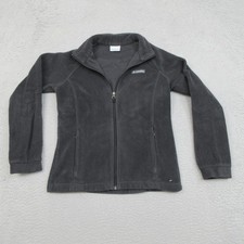 Columbia Fleece Jacket Youth Large Gray Full Zip Outdoor Lightweight WG6756