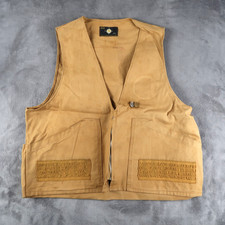 Vintage 60s NRA Sears Hunting Vest Mens L Large Tan Field Tested Cotton Ammo