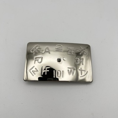 Chambers Belt Co Gürtelschnalle silberfarben gravierte Buchstaben Designer Buckle