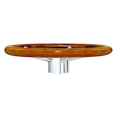 Steering wheel w/ teak outer ring 400 mm - 1 PC Osculati  - 45.168.02 - 4516802
