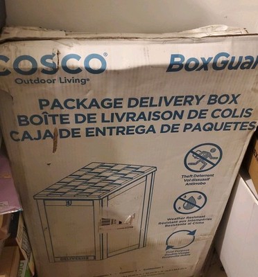 Outdoor BoxGuard Large Lockable Mail Package Delivery Storage Drop Box Tan Cosco