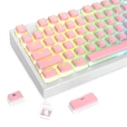 117 Keys Pink Pudding Keycaps PBT Translucent Backlight OEM Profile Gear