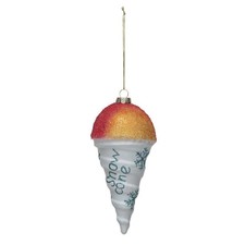 Creative Co-op Snow Cone Glass Ornament Bauble