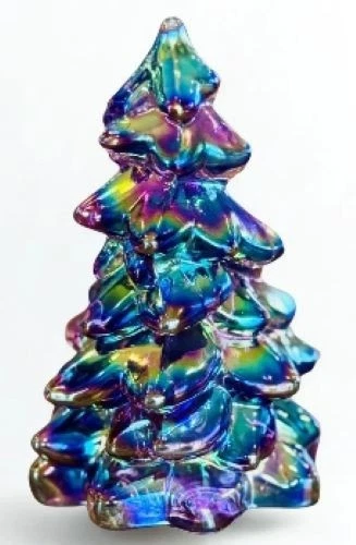 Christmas Holiday Tree - Sugar Plum Carnival Glass - Small 2 3/4" - Mosser USA