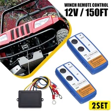 2Set Wireless Winch Remote Control Kit 12V Receiver 150ft Twin Switch Handset Ea