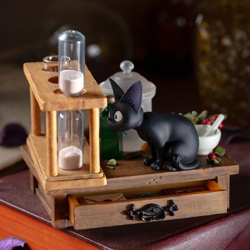 Kiki la Petite Sorcière Diorama sablier soliflore Jiji Benelic en résine 12cm