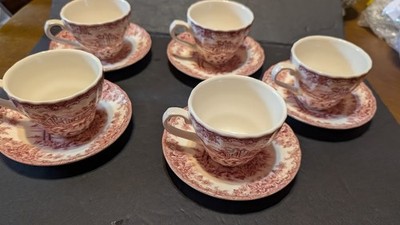 CHURCHILL THE BROOK PINK AND WHITE 5 CUP/SCR   COLOMBIA    EXC  USED COND