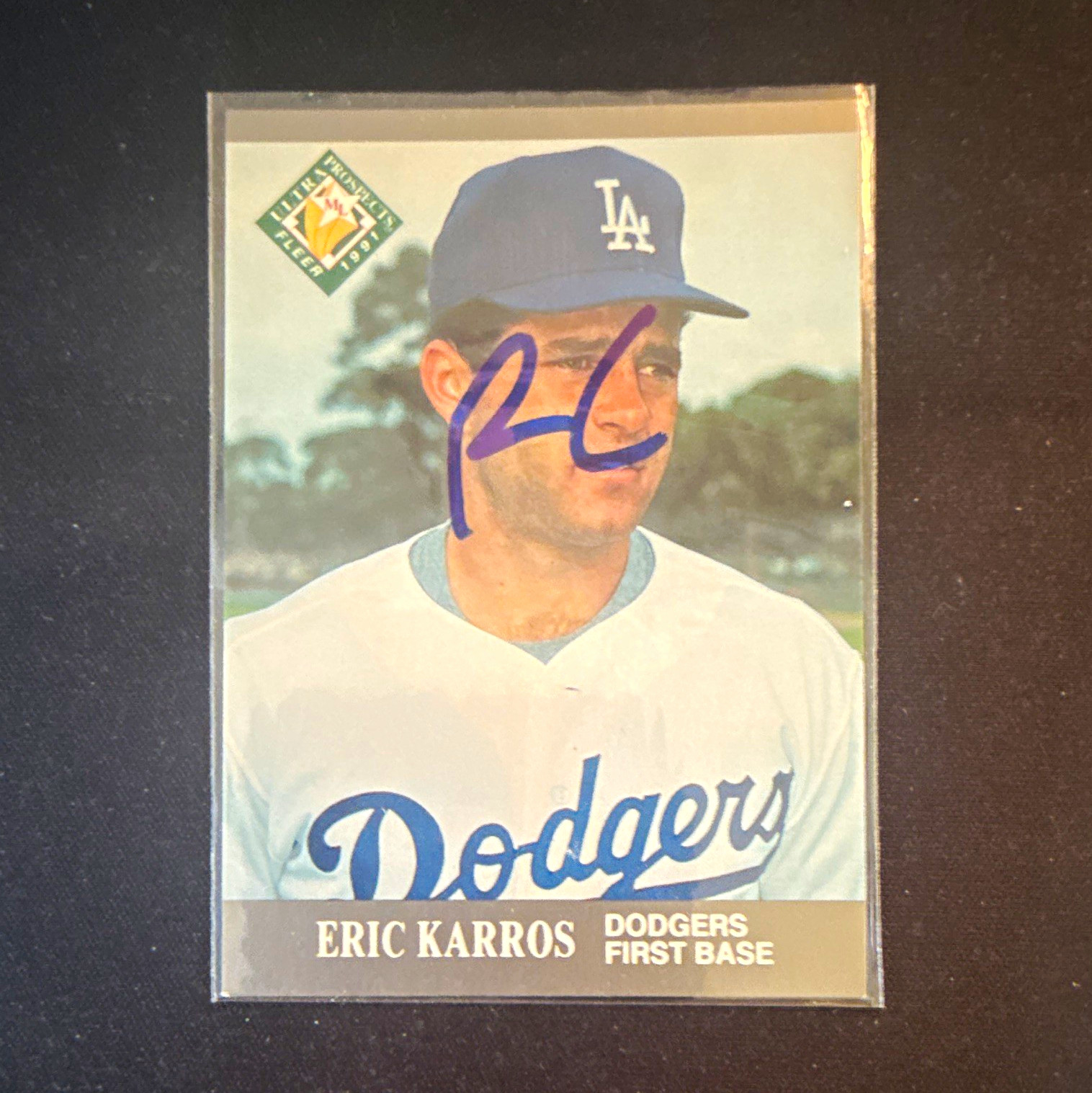 Fleer 1991 Ultra Eric Karros Los Angeles Dodgers Auto #380 Baseball Card