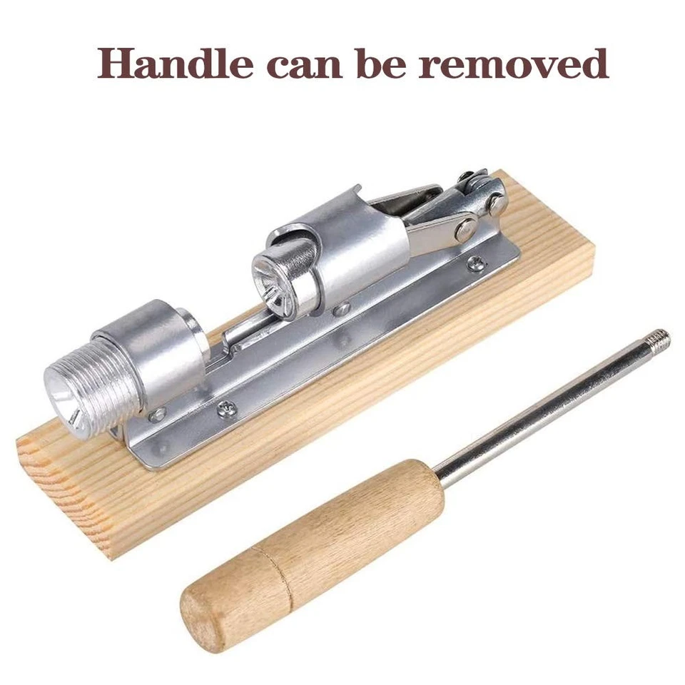 Heavy Duty Adjustable Nut Cracker With Wooden Base And Cleaning Brush - Image 2 of 4