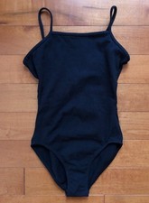 Mirella Classic Black Cotton Camisole Leotard Adult Small
