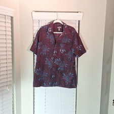 Van Heusen Size L /16 Shoet Sleeve Button Up Casual Shirt