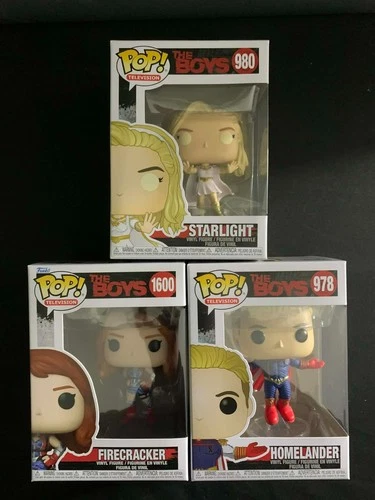 Funko Pop THE BOYS Television - Lot of 3 - Homelander, Starlight & Firecracker