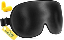 100 Silk Sleep Mask for A Full Night's  1 Count Pack of 1 , Black