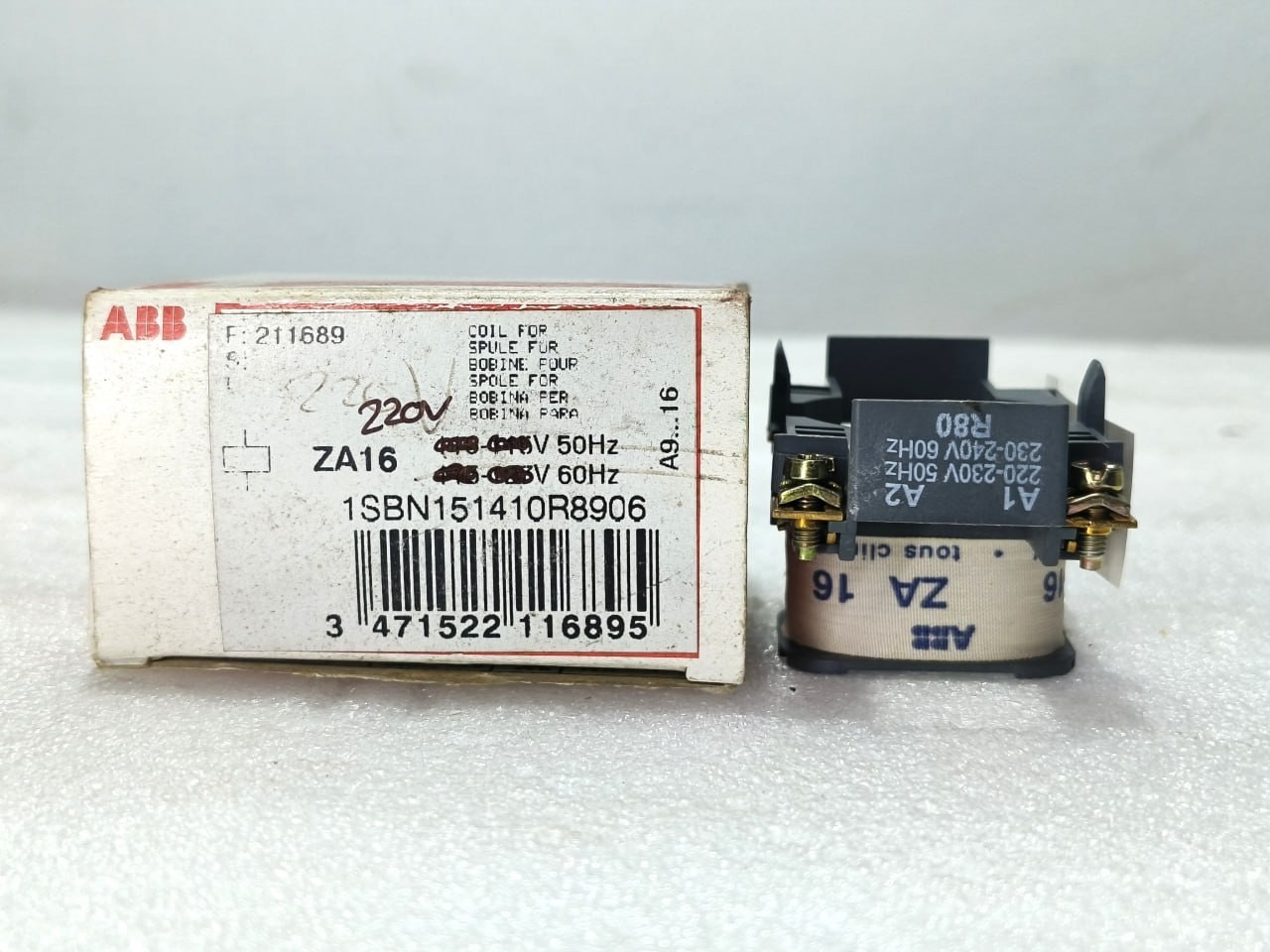 ABB ZA16 REPLACEMENT CONTACTOR COIL 1SBN151410R8906 | 220-240V AC | FOR A9-A16