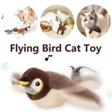 Interactive Cat Toys Rechargeable Flying Bird CatToy Chirping Flapping no Flying