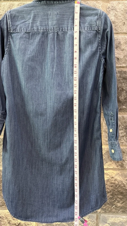 J. Crew Denim Chambray Dress | 100% Cotton Mid Length Women’s S - Image 3 of 4