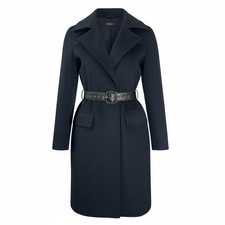 Ulla Johnson Womens Wool Cashmere Overcoat M Black Single-Breasted Tailored