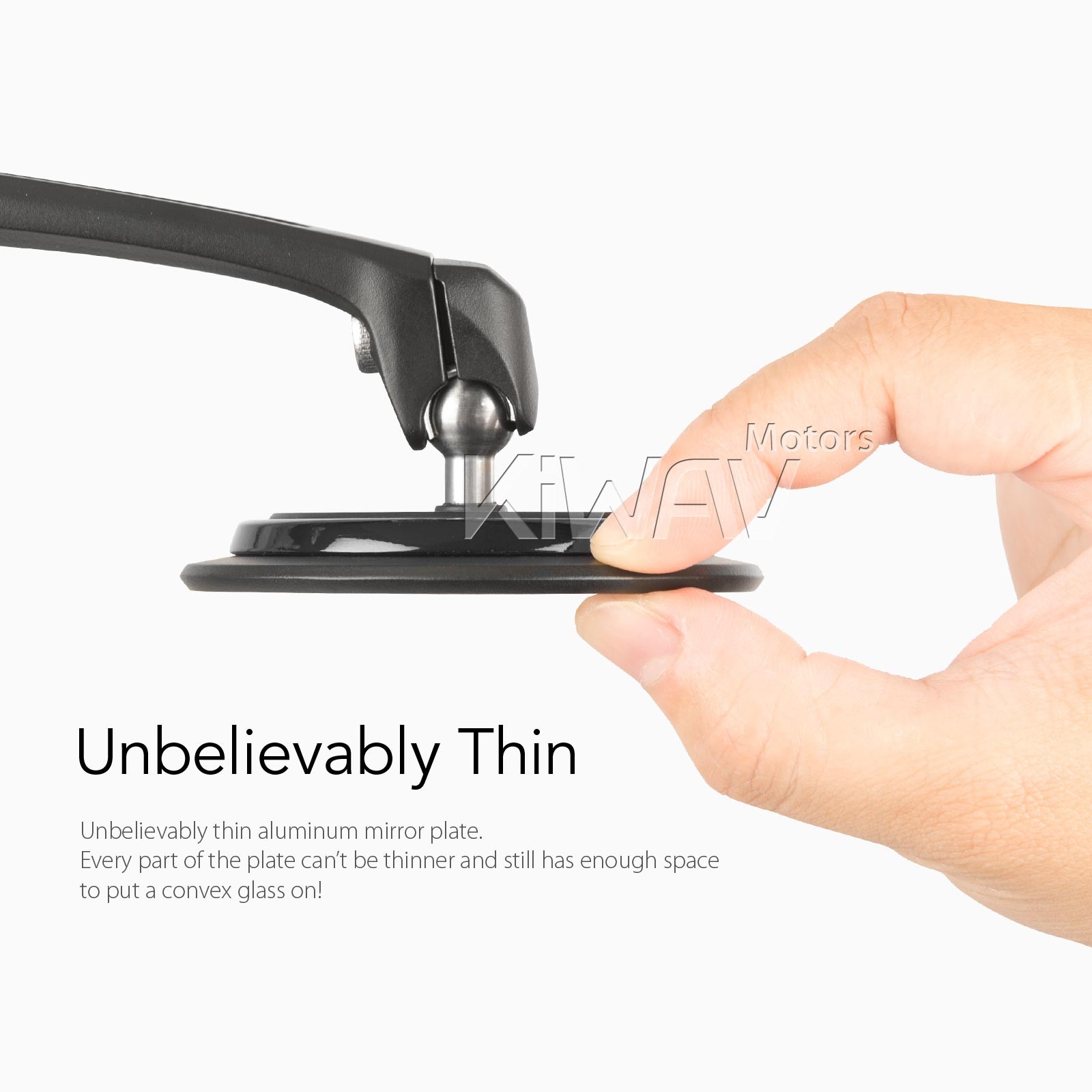 KiWAV black mirrors round AURA sleek adjustable clips 7/8" bars e-bikes bicycles