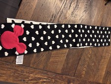 GAP Disney Fleece Red Ears SCARF Black Cream Hearts 60  Mickey Finger Pocket