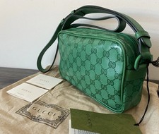 GUCCI GREEN GG CRYSTAL CANVAS CROSSBODY BAG MADE IN ITALY RETAIL £820 BNWT