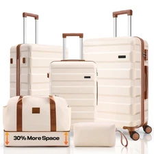 3/5 Piece Luggage Set Expandable ABS+PC Hardshell Carry on with Spinner & TSA