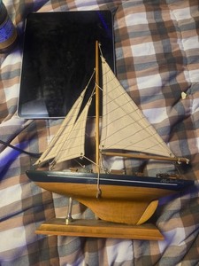 Atlantic Beach Sailboat Model Collectible Wooden Display