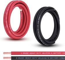 6 Gauge Battery Cable, 10FT Red  Black 6 6AWG, 10 FT 10FT