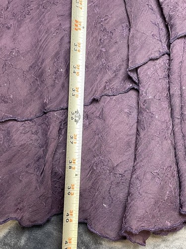 Vtg Y2K Dress Medium* Dark Purple Asymmetrical Fairycore Crinkle Whimsigoth - Picture 6 of 6