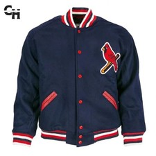 New Letterman St. Louis Cardinals 1950 Navy Blue Wool Full-Snap Varsity Jacket