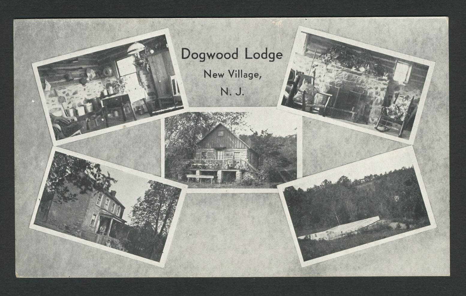 Franklin Twp Warren Co. NJ 1930s? Multiview Postcard DOGWOOD LODGE NEW