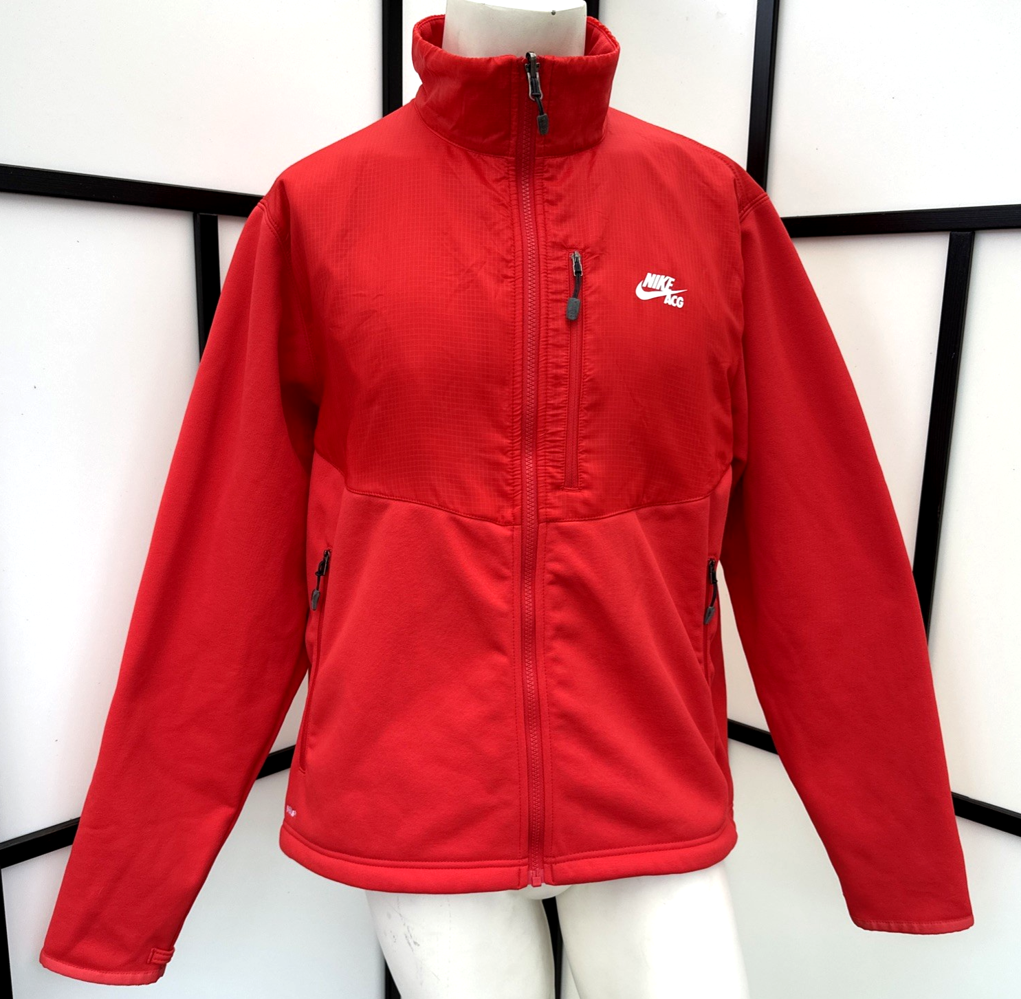 SACAI X NIKE Nike ACG FitStorm Therma NikeFit Giacca Full Zip Rosso Pile Softshell Uomo XL