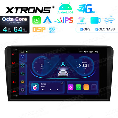 XTRONS 8'' Android 14 Autoradio 8-Kern 4G LTE 64GB GPS Navi DSP für Audi A3 S3 8P