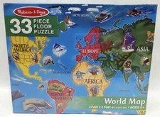 Melissa Doug 3 ft x 2 ft 33 Piece WORLD MAP Floor Puzzle - New / Sealed