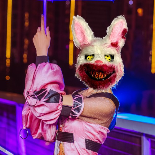 Bloody Scary Rabbit Head Bunny Face Mask Horror Movie Decor Halloween Costume - Bild 9 von 12