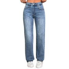 Petite Slant Pocket Straight Leg Jeans in Blue, Size SP/4