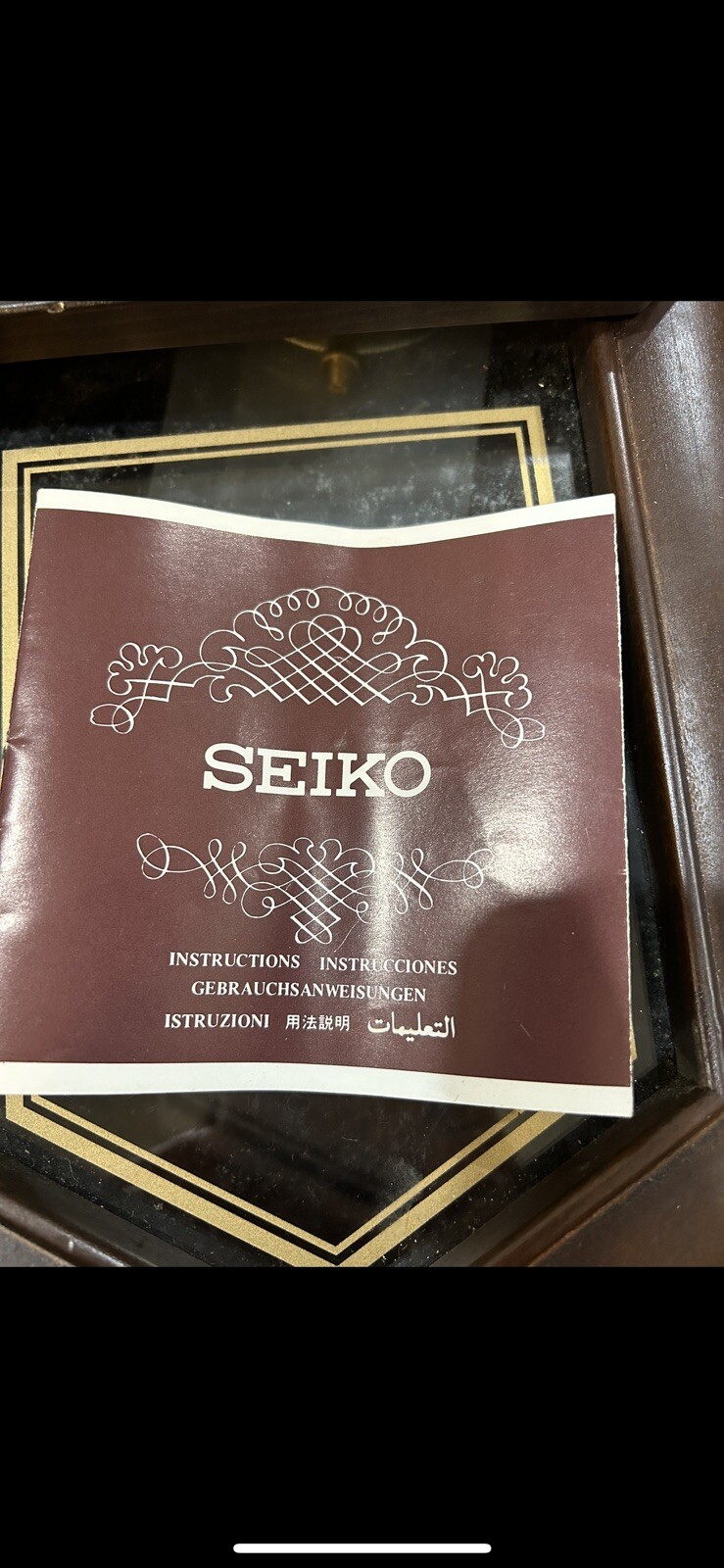 Seiko Schoolhouse Pendulum Wall Clock Dark Brown (QXH110BLH