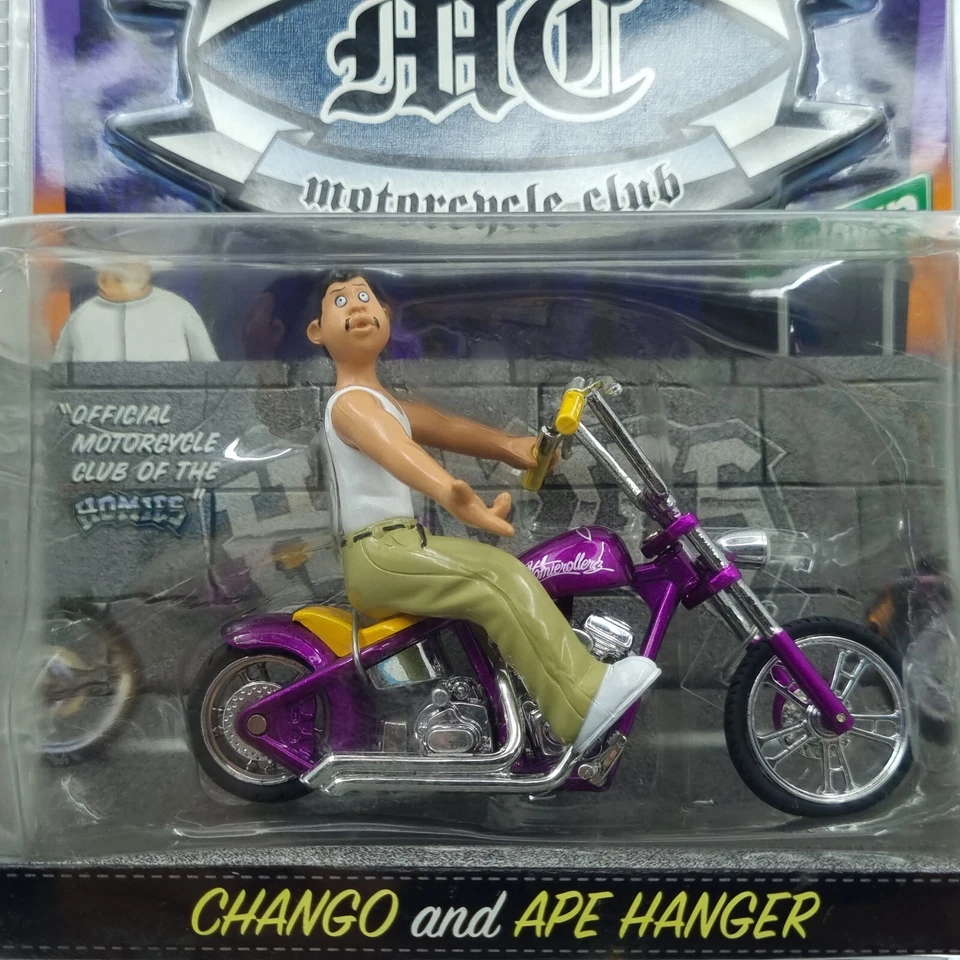 JADA TOYS HOMIE ROLLERZ MC MOTORCYCLE CLUB CHANGO and APE HANGER PURPLE 1:24 - Image 2 of 4