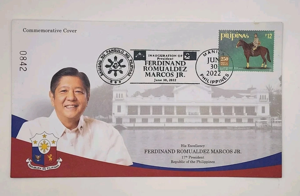Inauguración del presidente de Filipinas Ferdinand Marcos Jr. 2022 FDC y estampillas. Foto 3 de 4