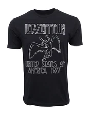 LED ZEPPELIN MENs ORIGINAL AND AUTHENTIC LICENSE 1977 DISTRESS LOGO T SHIRT