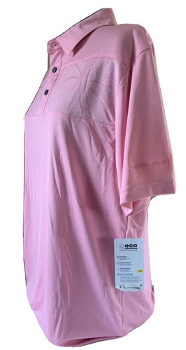 NICKLAUS ECO CHOICE PINK HAWAIIAN PRINT GOLF POLO SHIRT, UPF 50, MEN'S SMALL - Picture 3 of 11
