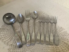 Lot 5 Rebacraft FIDDLER Cocktail/Seafood Forks +2 TeaSpoons, Ladle & Dinner Fork