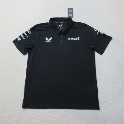 Team Bahrain Victorious Polo Shirt Mens Large Black Castore Sports Cycling NWT