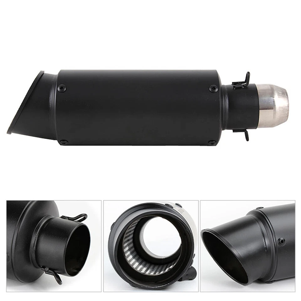 Motorbike Exhaust Muffler Pipe Slip On 38-51mm For Suzuki GSXR 750 Yamaha YZF R6 - Image 4 of 4